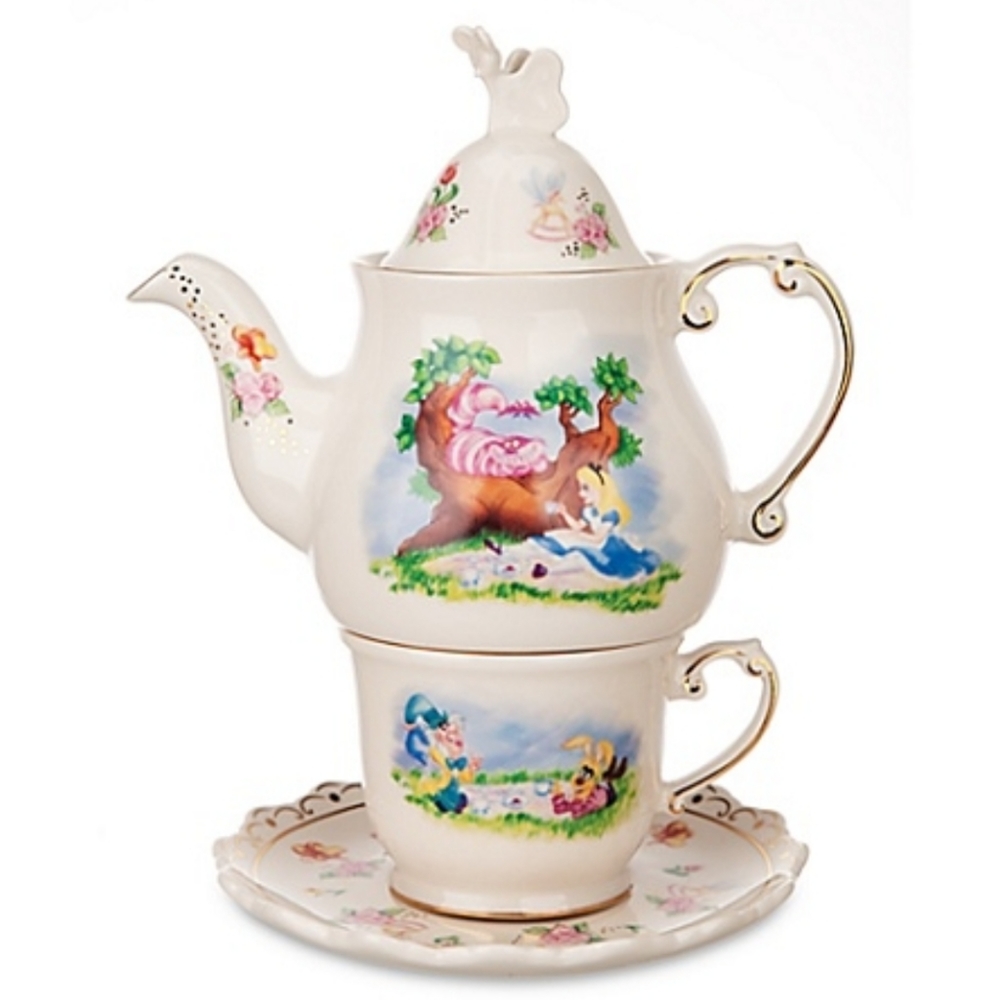 Alice in wonderland disney teapot tea cup teacup